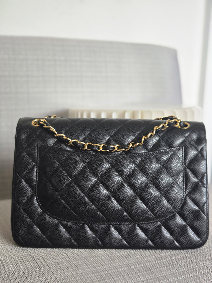 Chanel series 24 Black Caviar GHW Jumbo Timeless Double Flap Bag