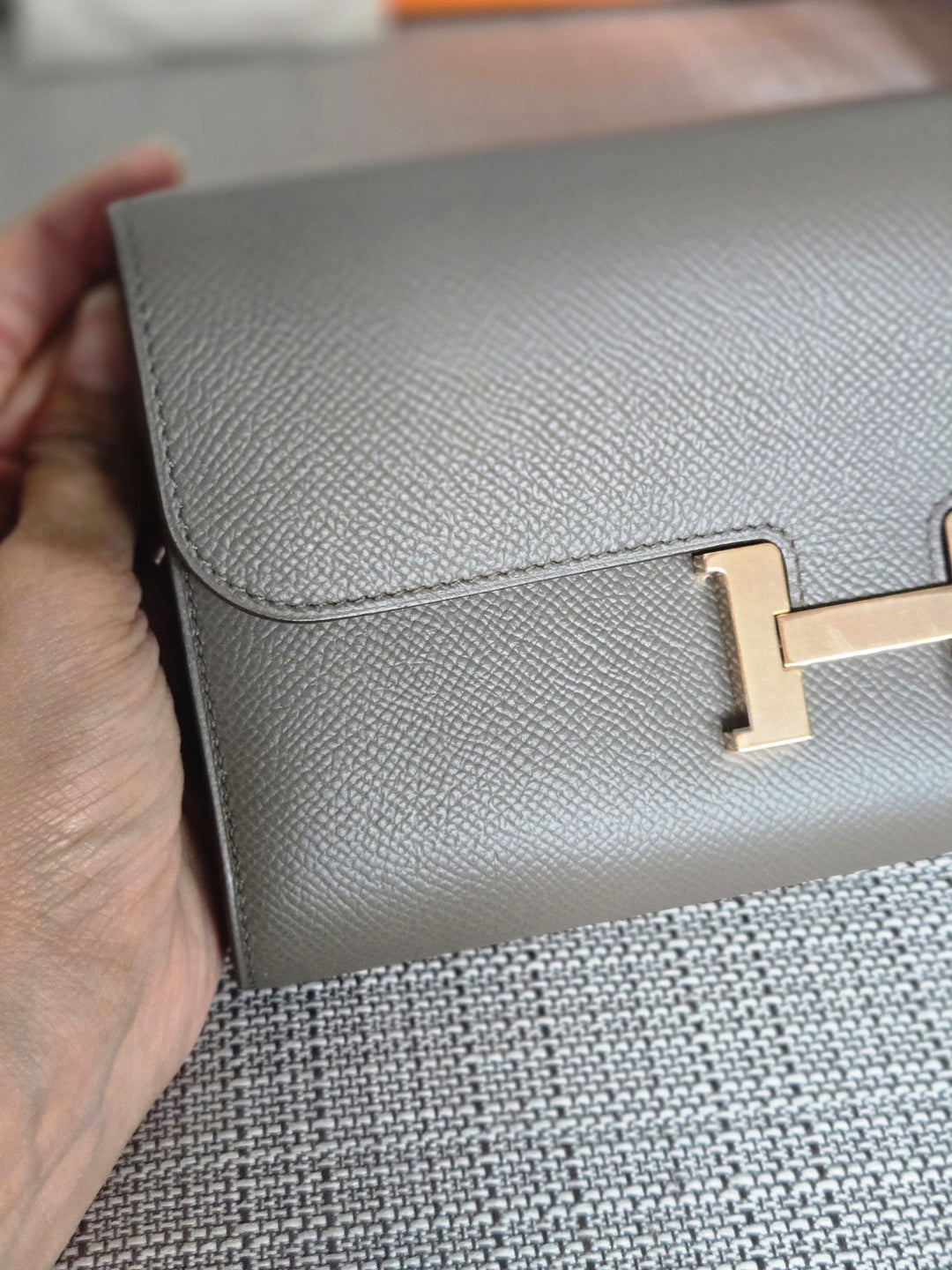 Hermes Constance to Go Long Wallet in Gris Etain Epsom Leather GHW Stamp Z 2021