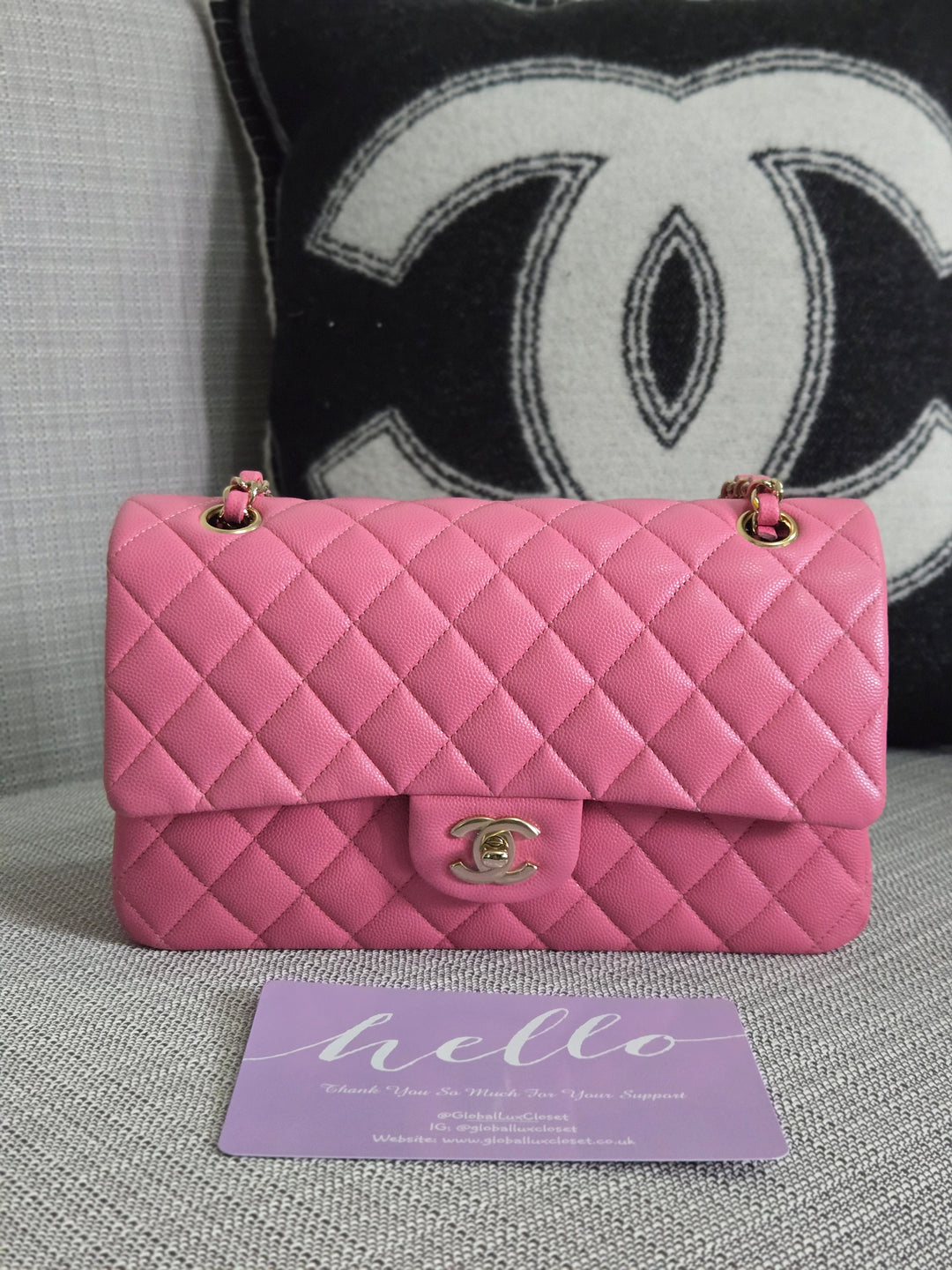 Chanel 21P 2021 Pre spring/summer collection Pink Caviar Champagne GHW 11.12 Timeless Classic Medium ML Double Flap Bag