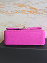 Load image into Gallery viewer, Chanel 21C 2021 Cruise Collection Purple Lambskin Champagne GHW Mini rectangular flap bag
