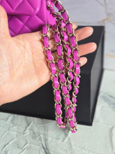 Load image into Gallery viewer, Chanel 21C 2021 Cruise Collection Purple Lambskin Champagne GHW Mini rectangular flap bag
