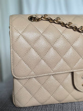 Load image into Gallery viewer, CHANEL series 15 2011/2012 Beige Clair Caviar GHW Medium ML Timeless Classic Double Flap Bag
