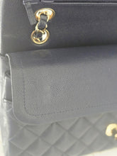 Load image into Gallery viewer, Chanel series 29 20C Collection Navy Caviar Medium ML Classic Double Flap Bag 11.12 with Champagne GHW
