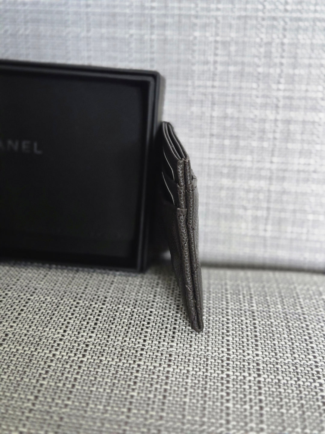 Chanel 2024/2025 25C collection Dark Chocolate Brown Caviar LGHW Flat Card Holder