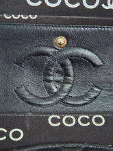 Load image into Gallery viewer, Chanel series 7 2002/2003 Black Canvas Quilted “COCO” Medium Classic Flap Light Gold Hardware
