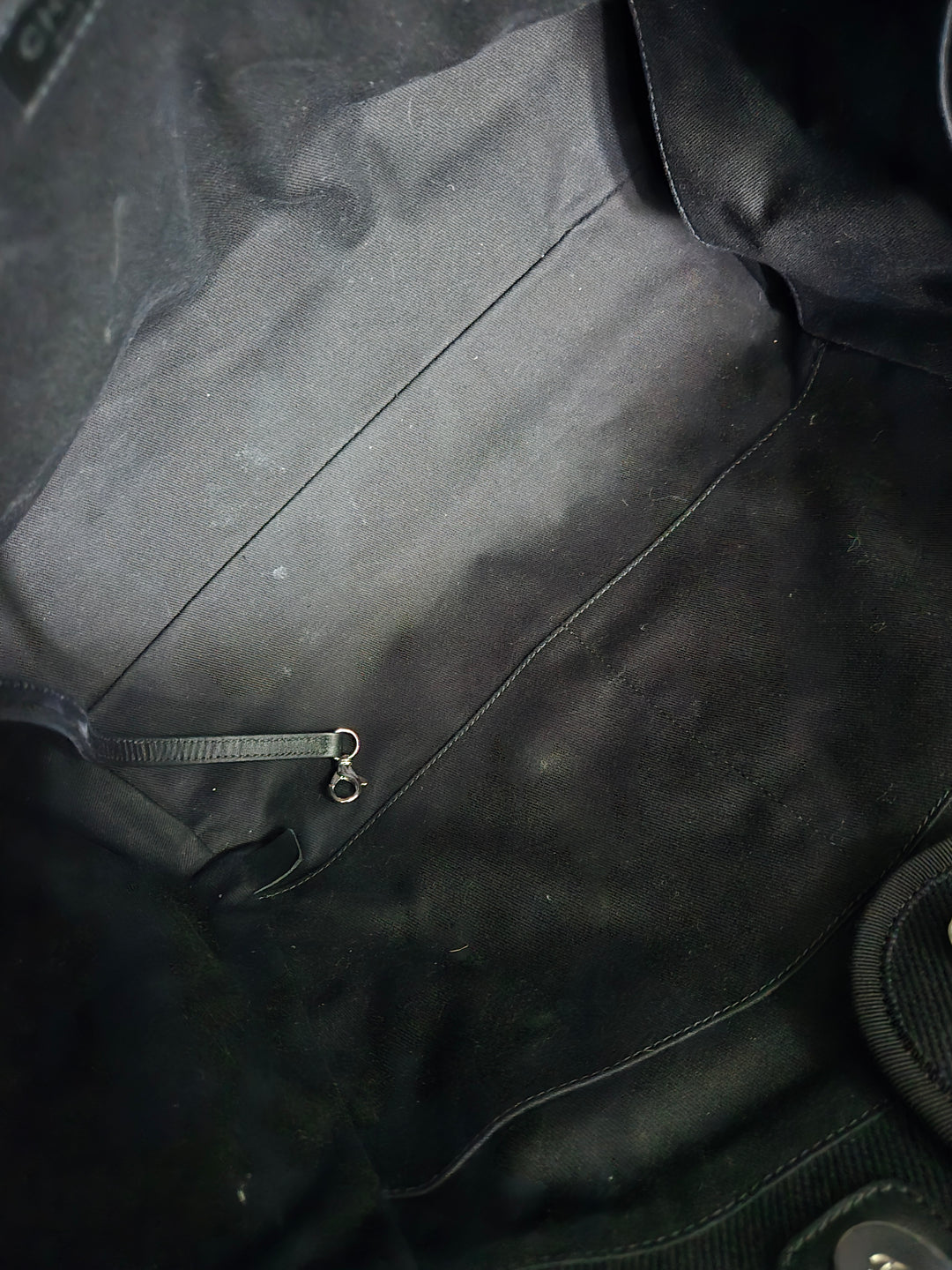 Chanel 20S 2020 Spring/Summer Collecion Black Canvas With Pearl Embossed Deauville Tote Bag with Leather Top Handle Size Medium/Large