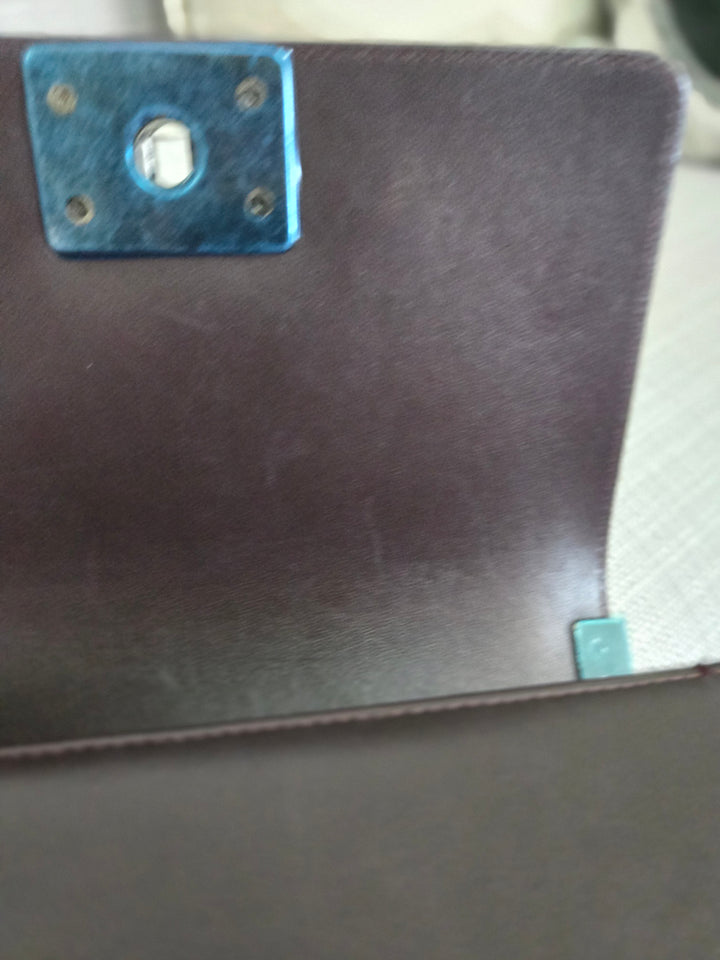 Chanel series 21 2015 Burgundy Lambskin Stingray Le Boy Flap Bag with RHW size Small