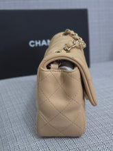 Load image into Gallery viewer, Chanel 22C 2022/2023 Cruise Collection Beige Lambskin Classic Mini Rectangular Flap Bag with Champagne GHW
