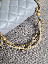 Load image into Gallery viewer, CHANEL Pearl Twist Pearly Silver Light Blue Lambskin Mini Flap Bag
