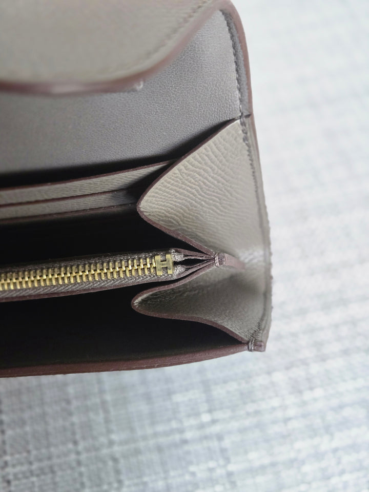 Hermes Constance to Go Long Wallet in Gris Etain Epsom Leather GHW Stamp Z 2021