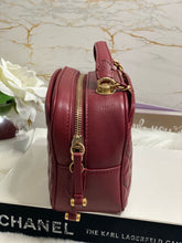 Load image into Gallery viewer, Chanel series 26 Burgundy Calf skin Aged GHW Camera Case bag with top handle
