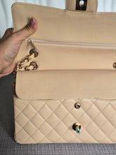 Load image into Gallery viewer, CHANEL series 15 2011/2012 Beige Clair Caviar GHW Medium ML Timeless Classic Double Flap Bag
