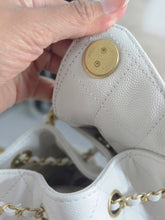 Load image into Gallery viewer, Chanel 25 White Caviar Aged GHW Hobo Bag size Medium with Detachable Pouch
