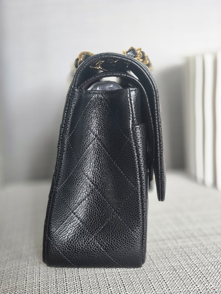 Chanel series 24 Black Caviar GHW Jumbo Timeless Double Flap Bag