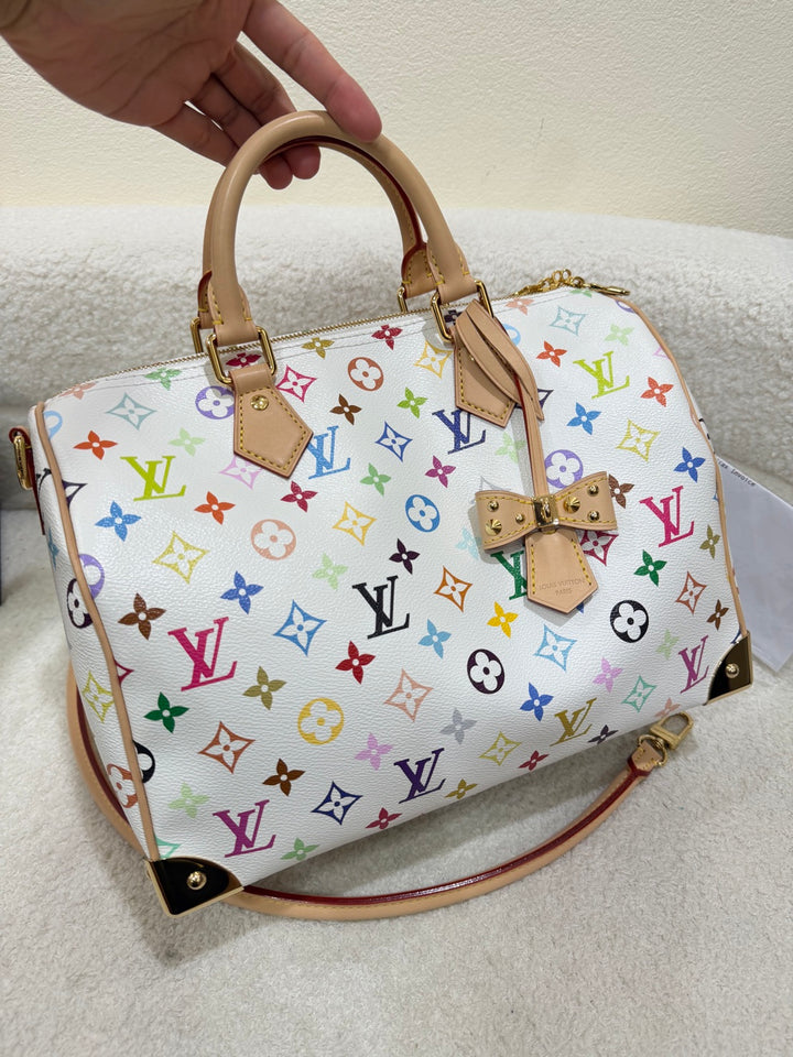 LOUIS VUITTON LV x TM Murakami Multicolor White Speedy 30 New Style