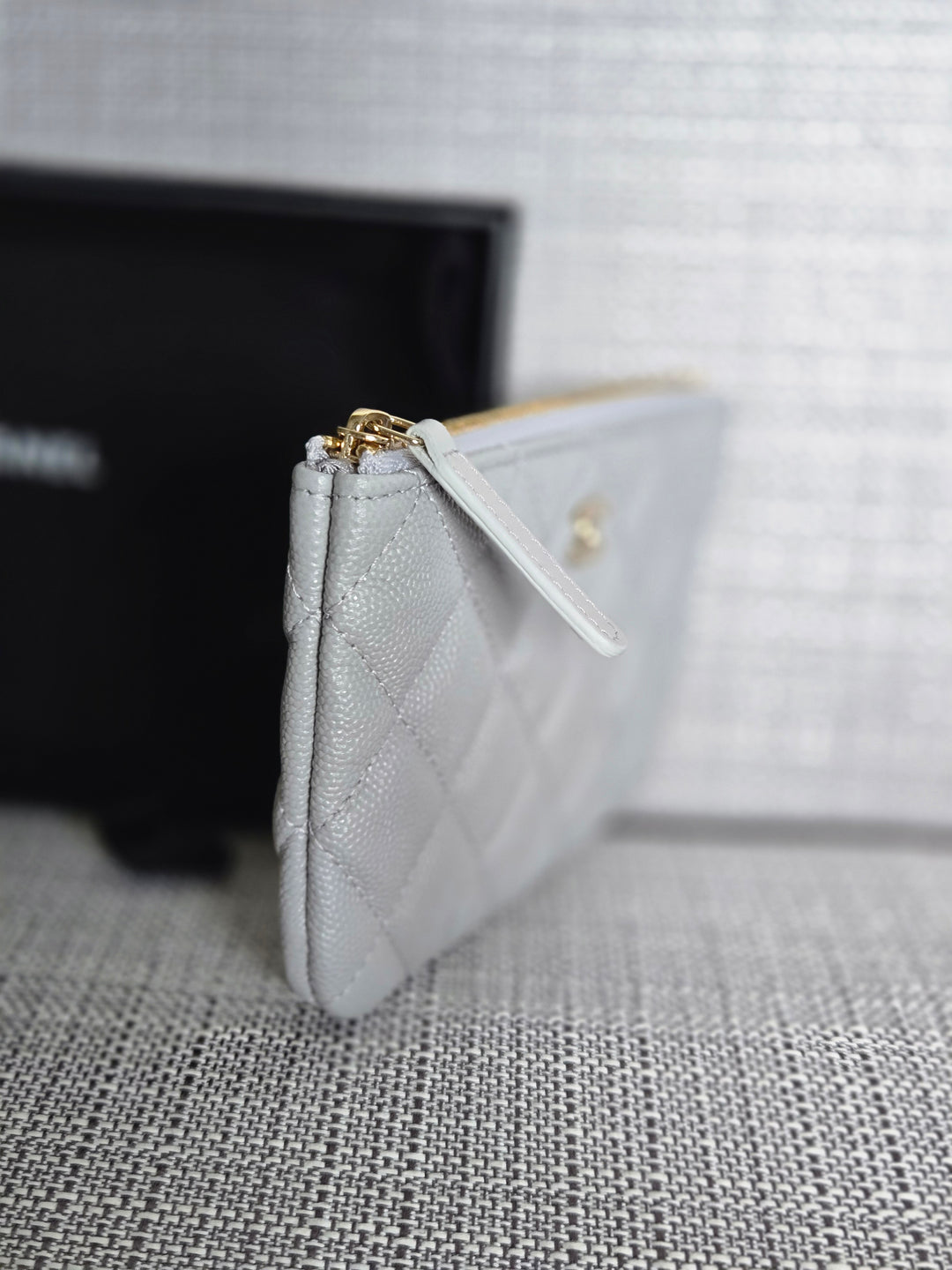 Chanel series 31 2021 Grey Caviar LGHW Mini O Case/Pouch