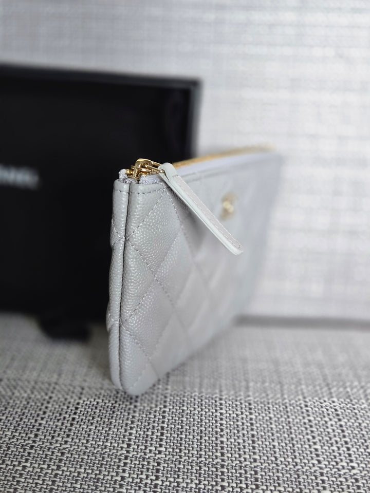 Chanel series 31 2021 Grey Caviar LGHW Mini O Case/Pouch