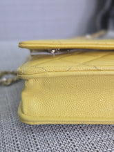 Load image into Gallery viewer, Chanel series 30 2020 Yellow Caviar LGHW Classic Wallet on chain (WOC)
