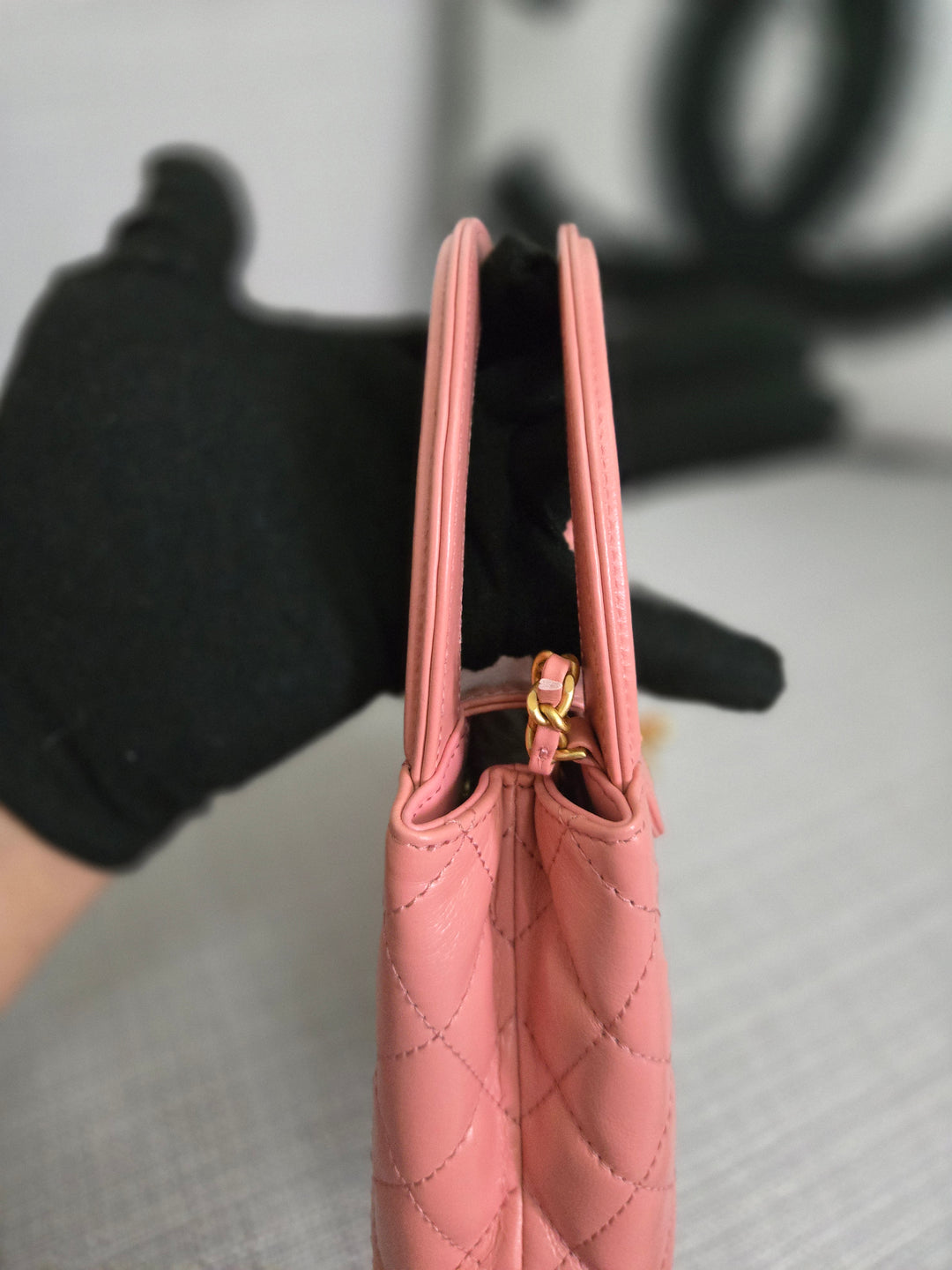 Chanel 23K Pink Lambskin GHW Nano Kelly Shopping Bag size Small (19 cms AS4416)