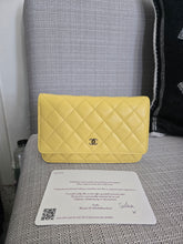 Load image into Gallery viewer, Chanel series 30 2020 Yellow Caviar LGHW Classic Wallet on chain (WOC)
