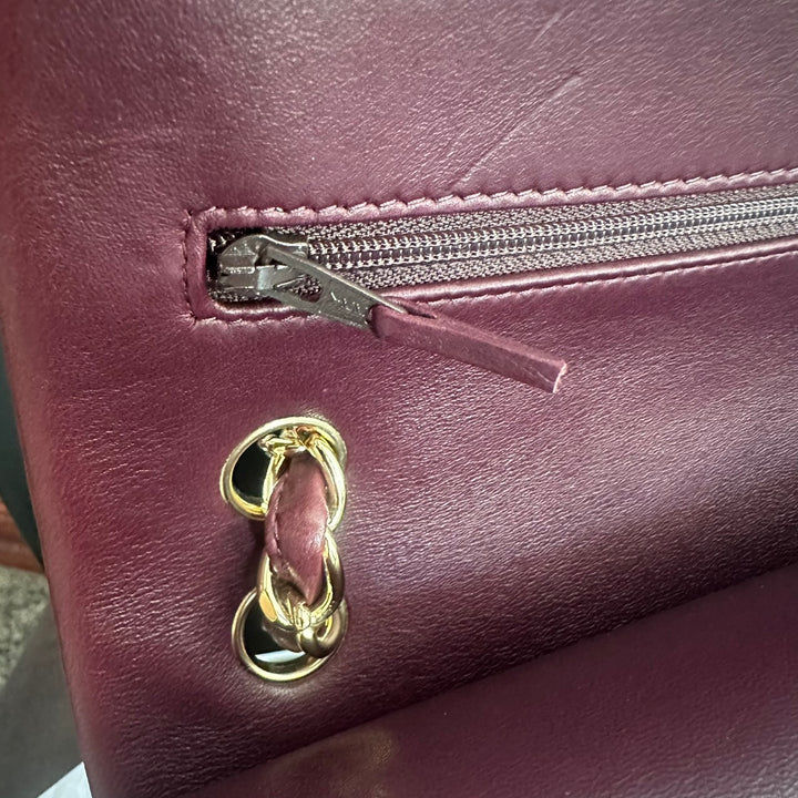 CHANEL series 16 Burgundy Lambskin LGHW Jumbo Timeless Classic Double Flap Bag 2012