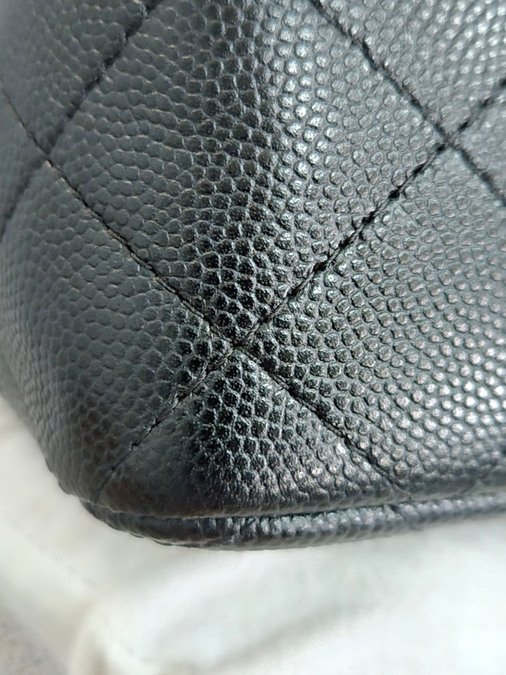 Chanel series 26 18B Collection Black Caviar Classic Mini Rectangular Flap Bag with champagne GHW