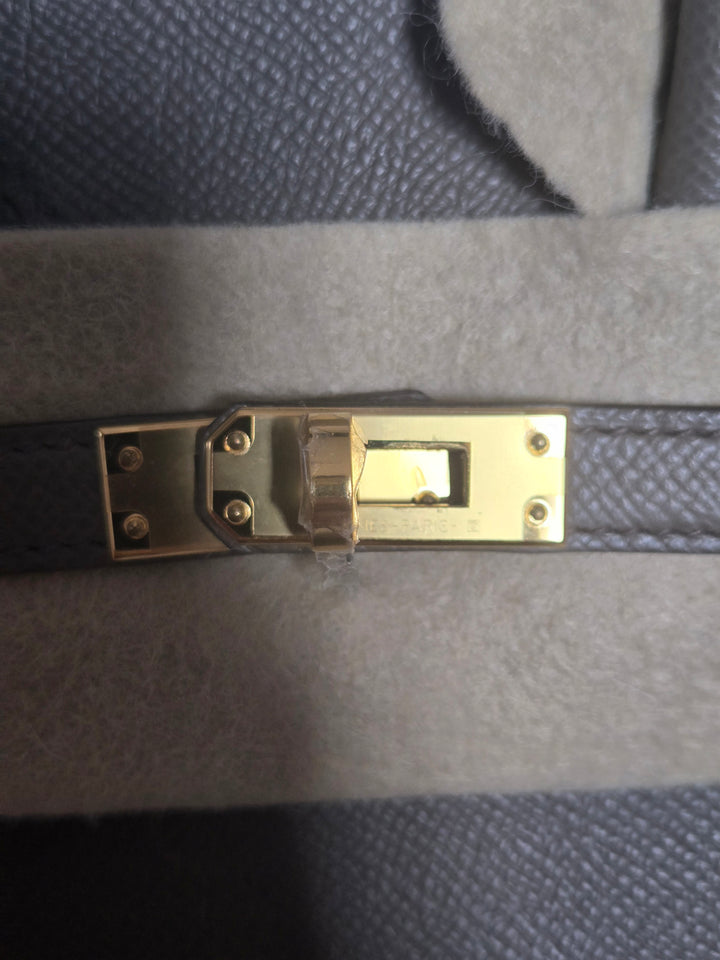 Hermes Birkin 25 Gris Etain Epsom Sellier Leather GHW stamp B 2023