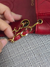 Load image into Gallery viewer, Chanel series 1 Red Lambskin 24K GHW Vintage Classic Mini Flap Bag
