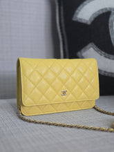 Load image into Gallery viewer, Chanel series 30 2020 Yellow Caviar LGHW Classic Wallet on chain (WOC)
