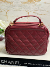 Load image into Gallery viewer, Chanel series 26 Burgundy Calf skin Aged GHW Camera Case bag with top handle

