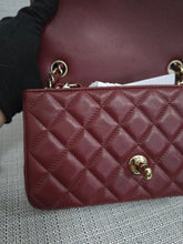 Load image into Gallery viewer, Chanel 23S 2023 Spring/Summer Collection Burgundy Lambskin Classic Mini Rectangular Flap Bag with Champagne GHW
