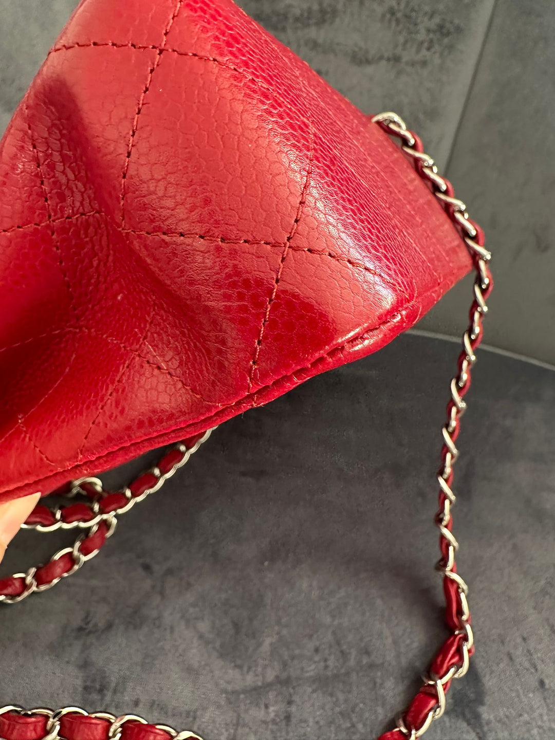 CHANEL 12A series 16 2012 Red Caviar SHW Medium Timeless ML Classic Double Flap Bag