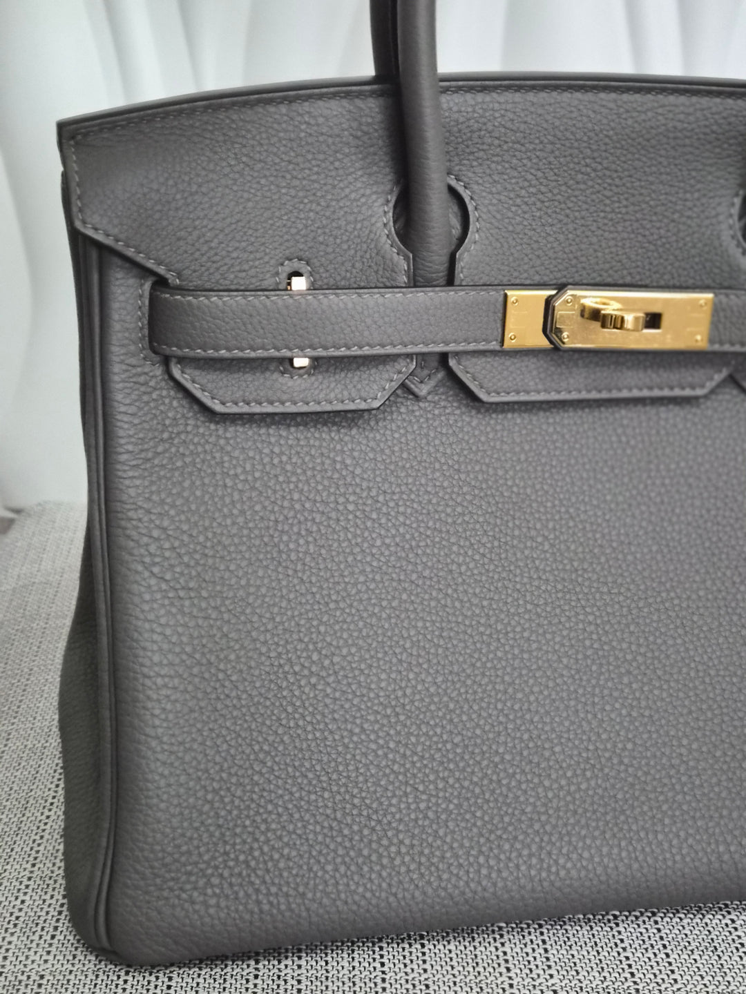 Hermes Birkin 30 Gris Meyer Togo Leather GHW Stamp U (2022)
