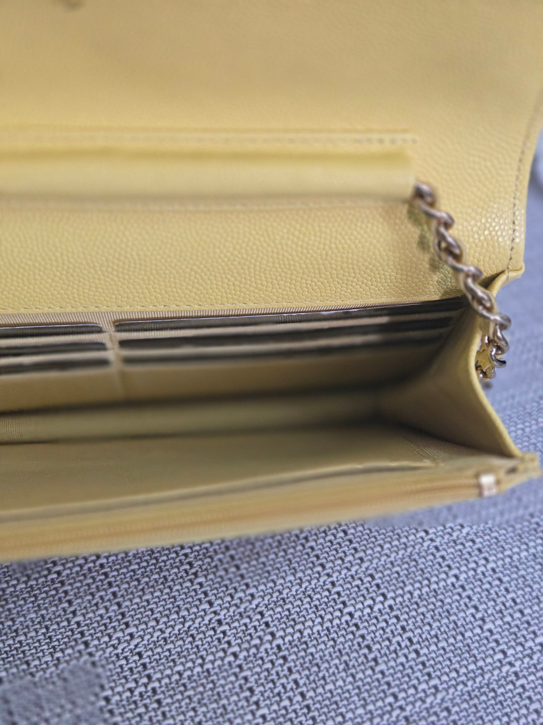 Chanel series 30 2020 Yellow Caviar LGHW Classic Wallet on chain (WOC)