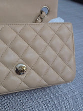 Load image into Gallery viewer, Chanel 22C 2022/2023 Cruise Collection Beige Lambskin Classic Mini Rectangular Flap Bag with Champagne GHW
