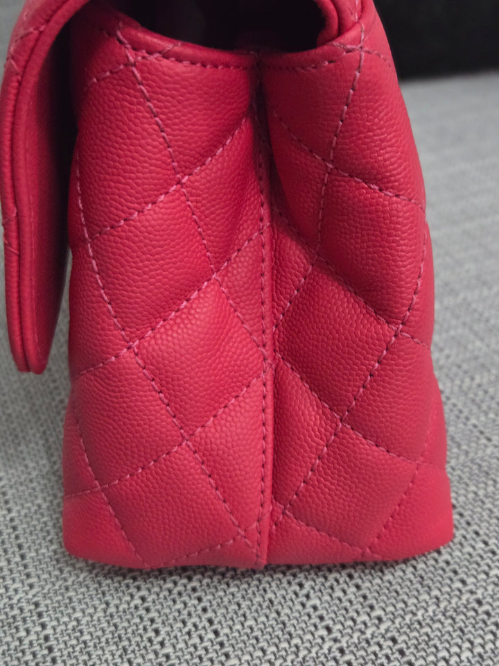 Chanel 23P 2023 Pre Spring/Summer Collection Pink Caviar Aged GHW Coco Handle with Detachable Strap and enchained handle size Small
