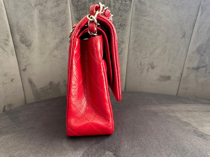 CHANEL 12A series 16 2012 Red Caviar SHW Medium Timeless ML Classic Double Flap Bag
