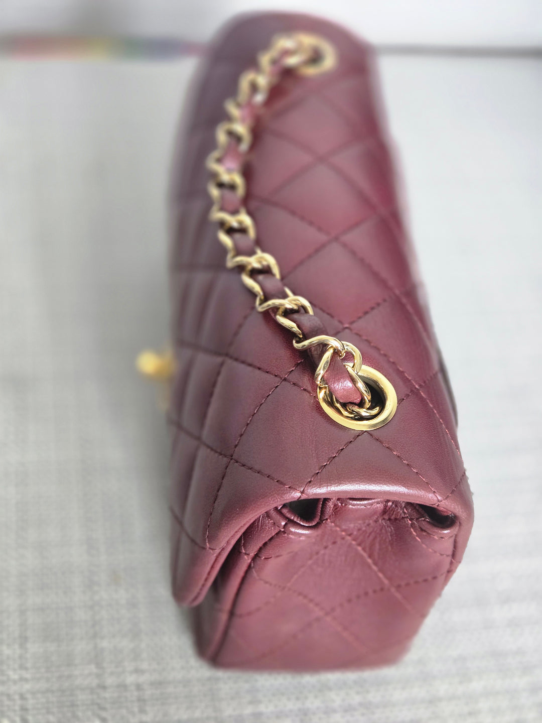 Chanel series 21 2015 15B Collection Burgundy Lambskin GHW Mini Rectangular Flap Bag