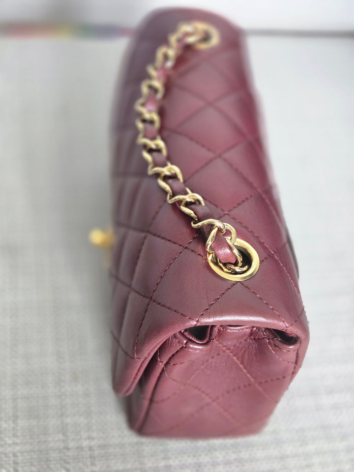 Chanel series 21 2015 15B Collection Burgundy Lambskin GHW Mini Rectangular Flap Bag