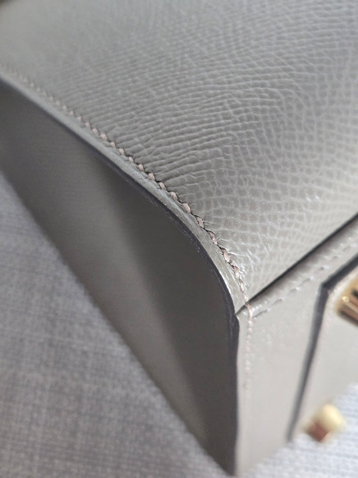 Hermes Birkin 25 Gris Etain Epsom Sellier Leather GHW stamp B 2023