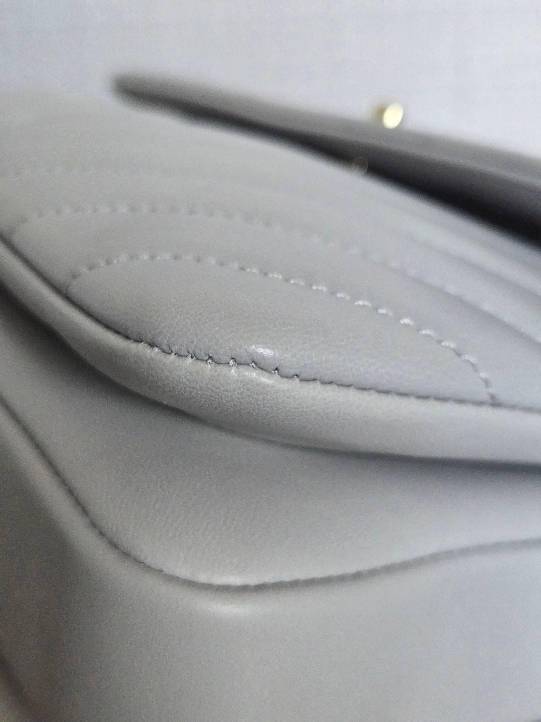 Chanel series 25 Grey Lambskin Chevron Trendy CC Top Handle Flap Bag Size Small with Champagne GHW and Detachable Shoulder strap