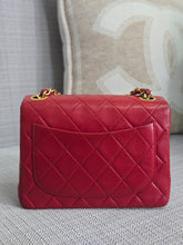 Load image into Gallery viewer, Chanel series 1 Red Lambskin 24K GHW Vintage Classic Mini Flap Bag
