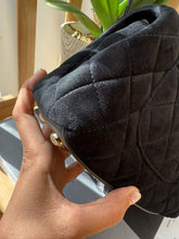 Load image into Gallery viewer, Chanel series 31 2020 20K collection Runway Crystal CC Black Velour Velvet LGHW Mini Coco Handle Flap Bag
