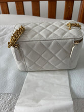 Load image into Gallery viewer, CHANEL 2023 23P Collection White Caviar Sweetheart Adjustable chain Small vanity Case with Aged GHW
