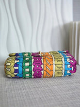 Load image into Gallery viewer, CHANEL 21K Collection 2021 Multicolor Rainbow Quilted Satin Medium Flap Bag LGHW
