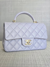 Load image into Gallery viewer, Chanel Light Purple/Lavender Lambskin Aged GHW Mini Rectangular Flap Bag with Top Handle

