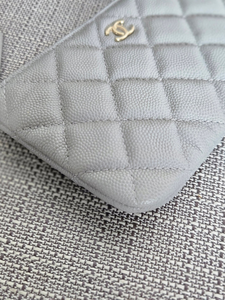 Chanel series 31 2021 Grey Caviar LGHW Mini O Case/Pouch