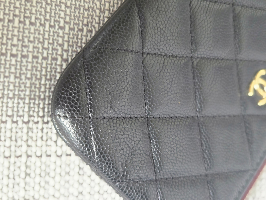 Chanel series 24 Black Caviar LGHW Mini O Case/Pouch