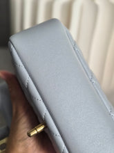 Load image into Gallery viewer, CHANEL Pearl Twist Pearly Silver Light Blue Lambskin Mini Flap Bag
