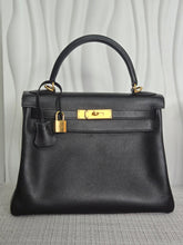 Load image into Gallery viewer, Hermes Noir/Black Epsom Leather GHW Kelly 28 stamp N 2010
